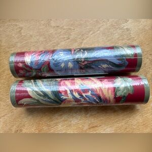 Eisenhart Wallpaper Borders Red Blue Floral Prepasted 10 Total Yards X 6.7” New